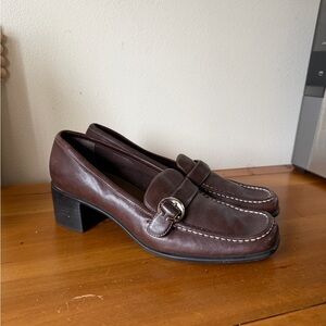 AEROSOLES Dark Brown Loafers with Buckle
